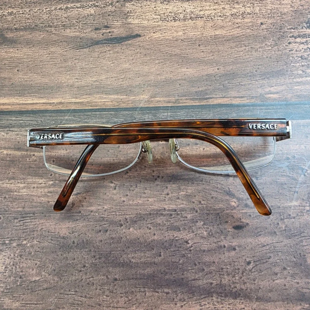 Versace MOD 1099‎ 1013 Brown Tortoiseshell Half Rim Eyeglasses 52-17-135 Italy